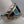 Turquoise Chip Inlay/Onyx/Sterling Silver Ring Size 9.25