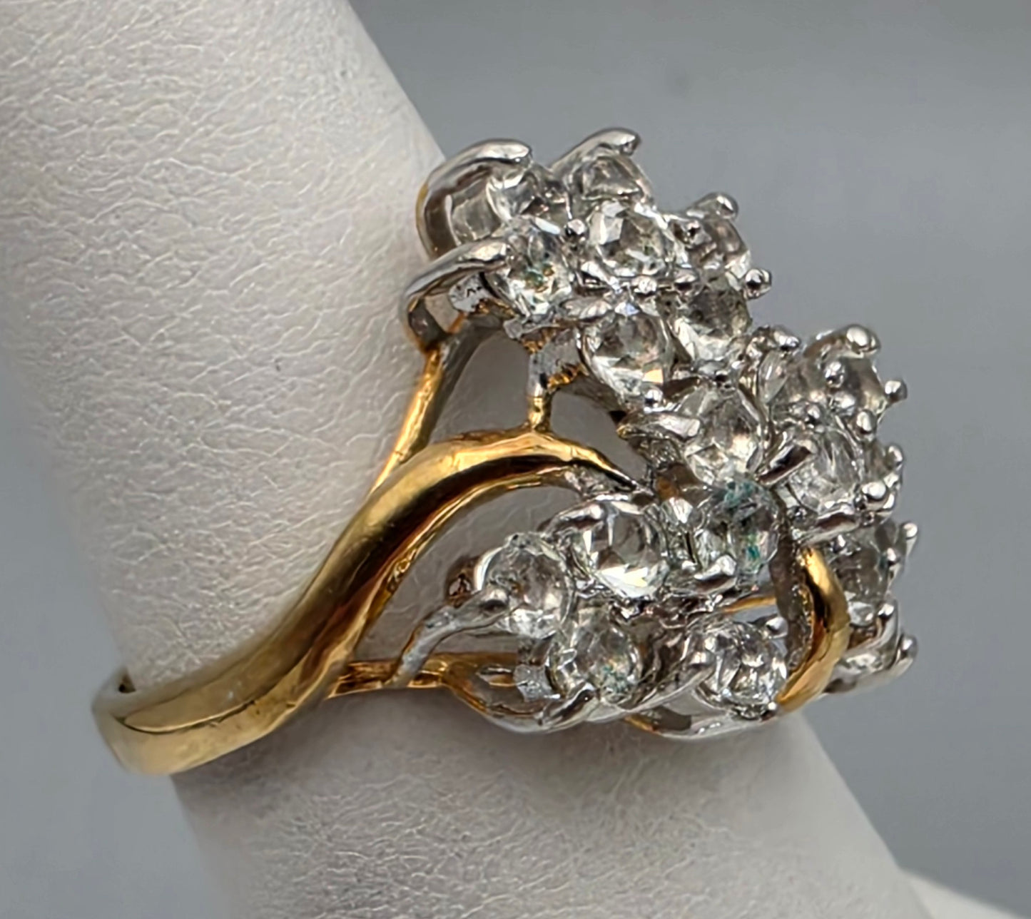 18k  Gold Electroplated Vintage Cluster Ring Size 6.25