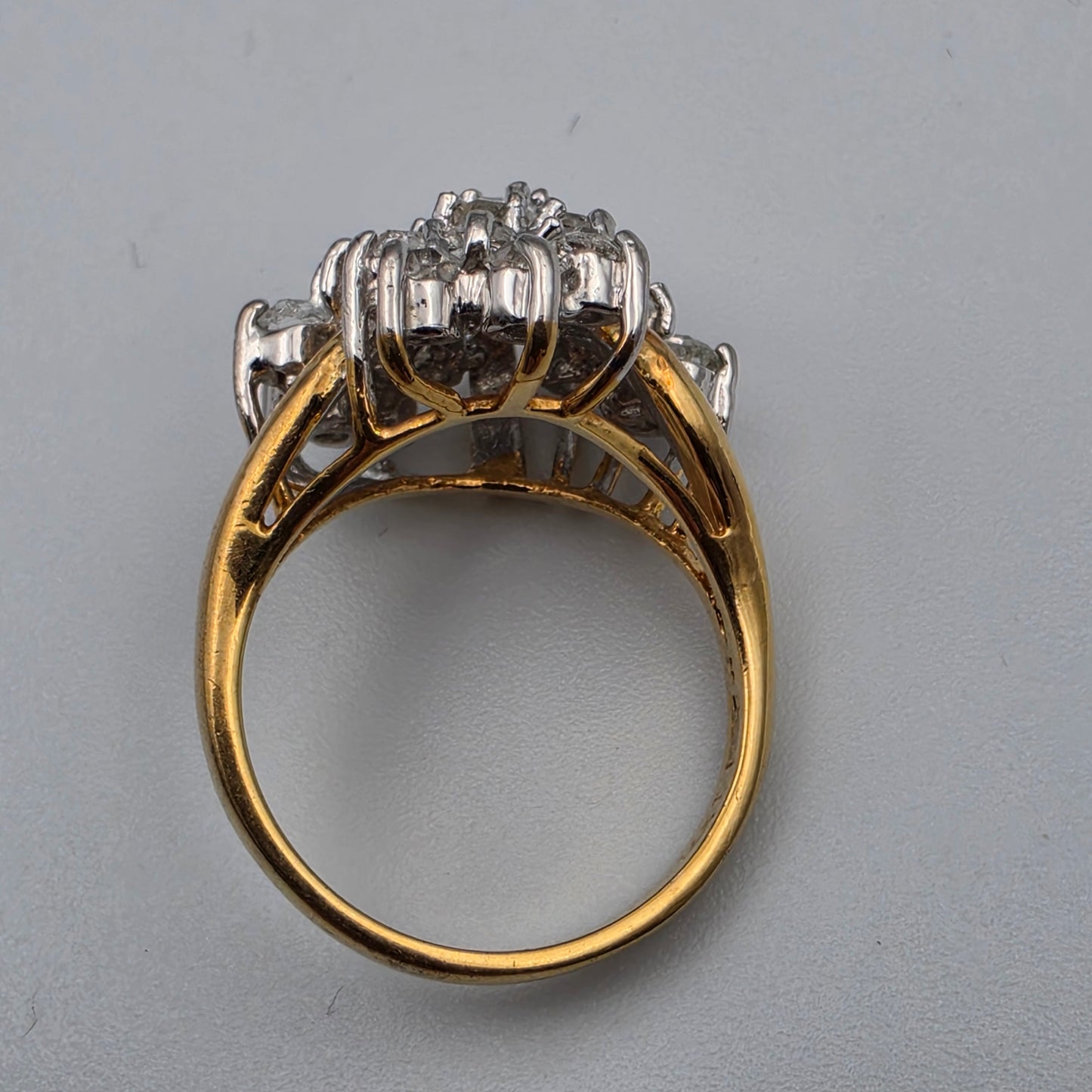 18k  Gold Electroplated Vintage Cluster Ring Size 6.25