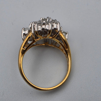 18k  Gold Electroplated Vintage Cluster Ring Size 6.25
