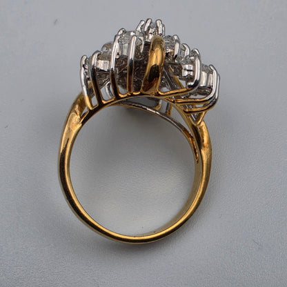 18k  Gold Electroplated Vintage Cluster Ring Size 6.25