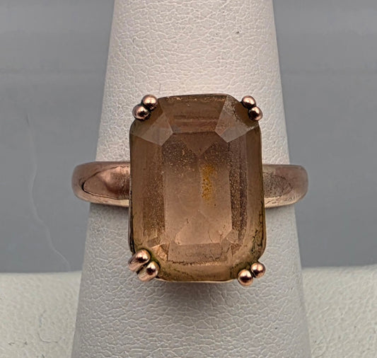 Rose Gold Plated Crystal Ring Size 8