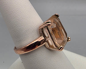 Rose Gold Plated Crystal Ring Size 8