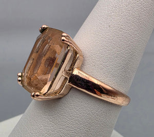 Rose Gold Plated Crystal Ring Size 8