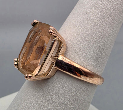 Rose Gold Plated Crystal Ring Size 8