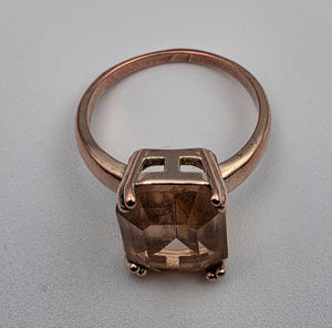 Rose Gold Plated Crystal Ring Size 8