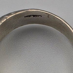 Mexican Sterling Silver Hammered/Concave Band Ring Size 9.5