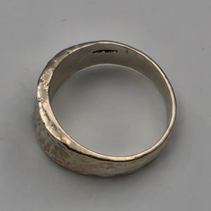 Mexican Sterling Silver Hammered/Concave Band Ring Size 9.5