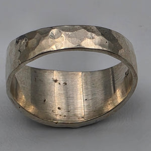 Mexican Sterling Silver Hammered/Concave Band Ring Size 9.5
