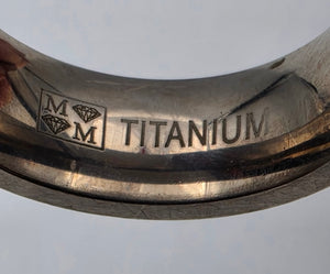 METAL MASTERS Titanium/Clear Cubic Zirconia Channel Set Band Ring Size 8