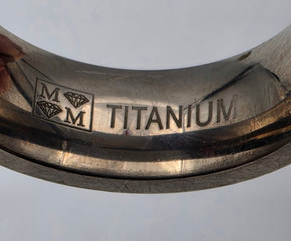 METAL MASTERS Titanium/Clear Cubic Zirconia Channel Set Band Ring Size 8