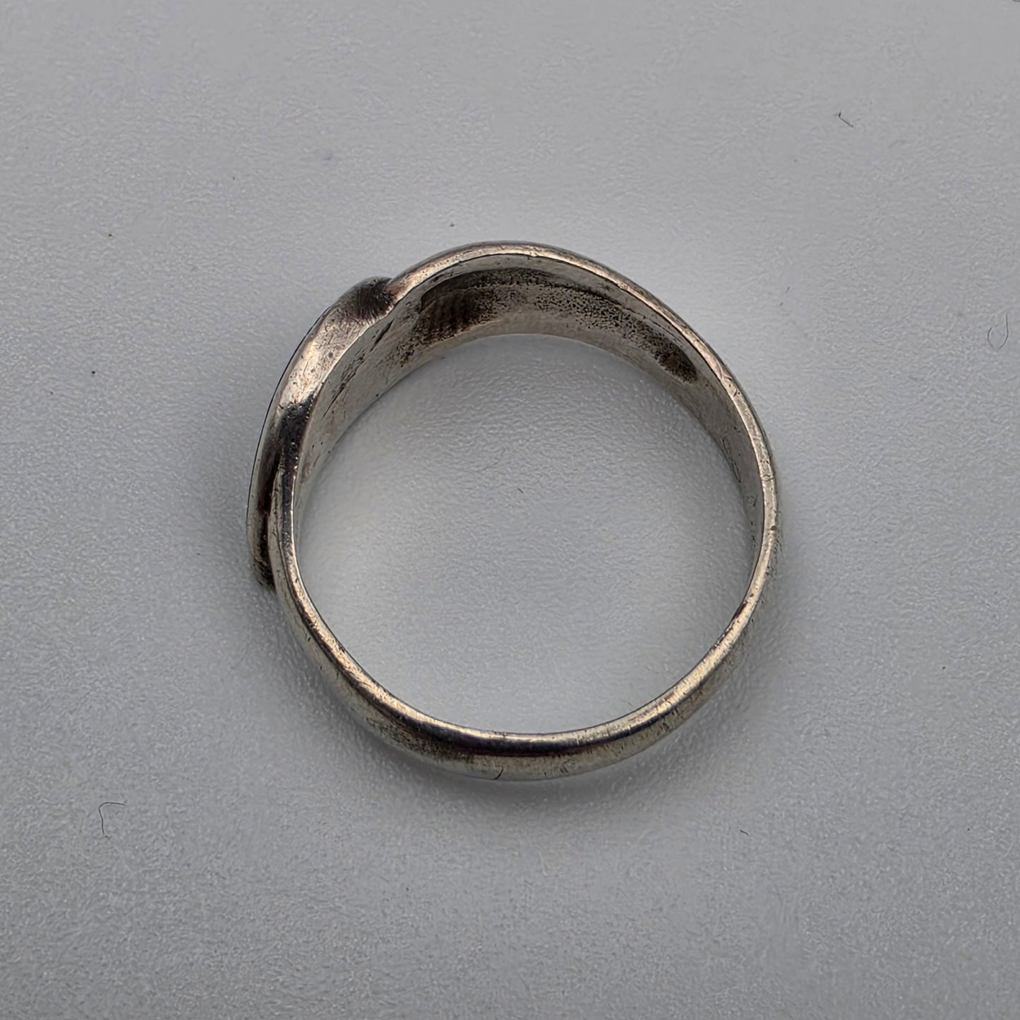 Sterling Silver/Inlaid Onyx Ring Size 5.5