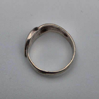 Sterling Silver/Inlaid Onyx Ring Size 5.5