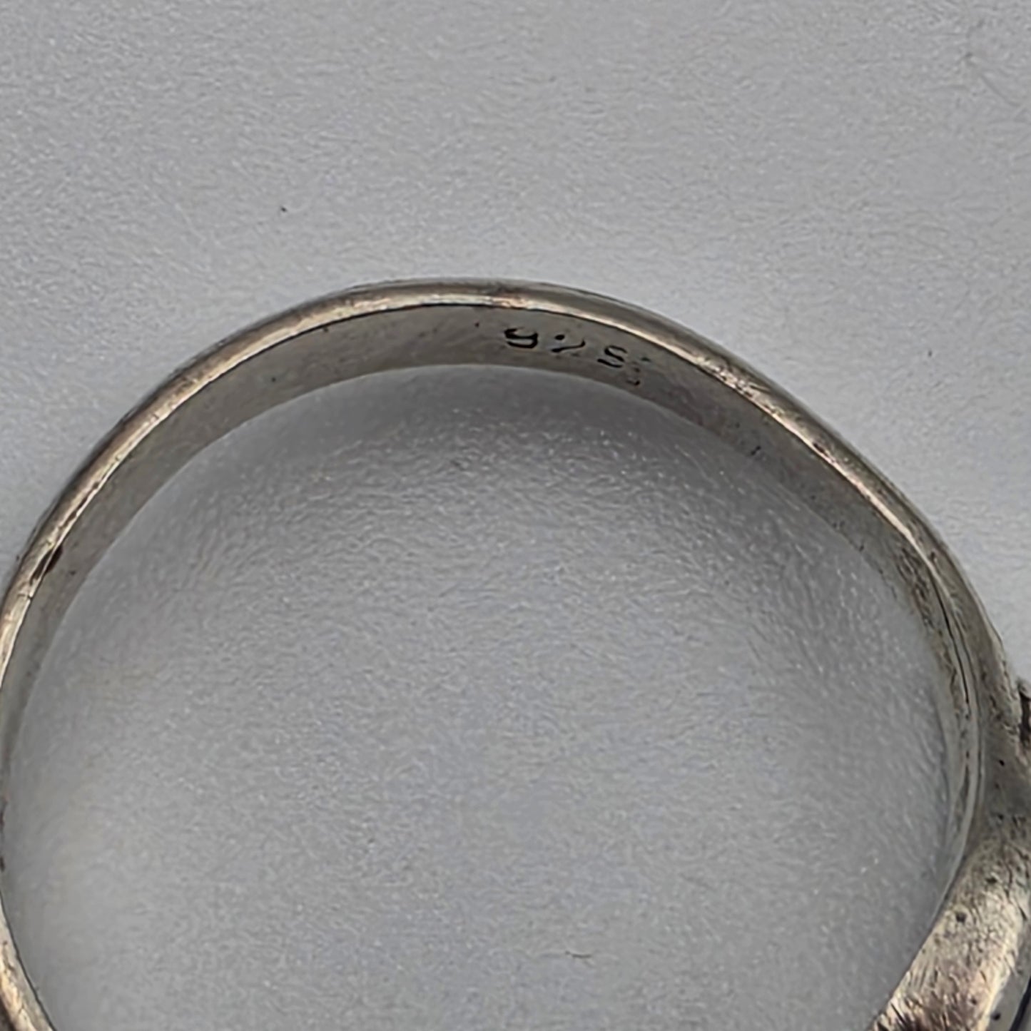 Sterling Silver/Inlaid Onyx Ring Size 5.5