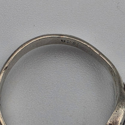 Sterling Silver/Inlaid Onyx Ring Size 5.5
