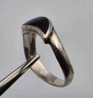 Sterling Silver/Inlaid Onyx Ring Size 5.5