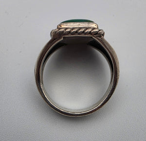 Sterling Silver/Blue Chrysocolla Statement Ring Size 10.75