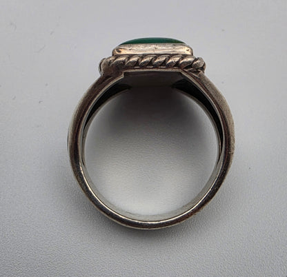 Sterling Silver/Blue Chrysocolla Statement Ring Size 10.75