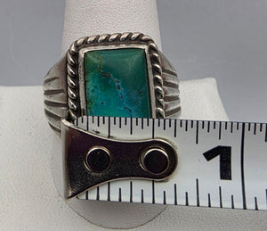 Sterling Silver/Blue Chrysocolla Statement Ring Size 10.75