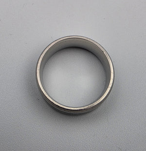 Paua Shell Inlaid/Silvertone Band Ring Size 9.25
