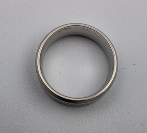 Paua Shell Inlaid/Silvertone Band Ring Size 9.25