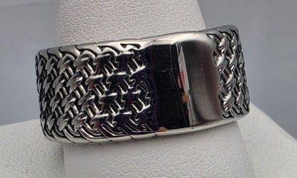 Stainless Steel Textured Band Ring Size 11.5