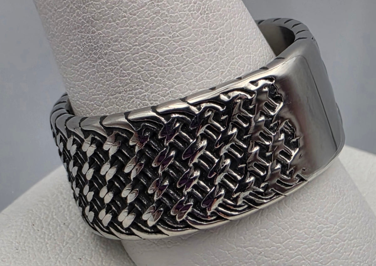 Stainless Steel Textured Band Ring Size 11.5