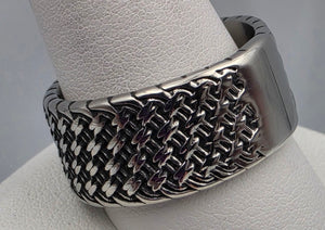 Stainless Steel Textured Band Ring Size 11.5