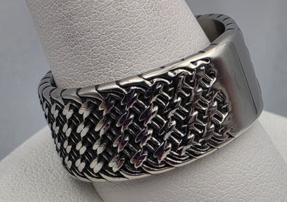 Stainless Steel Textured Band Ring Size 11.5