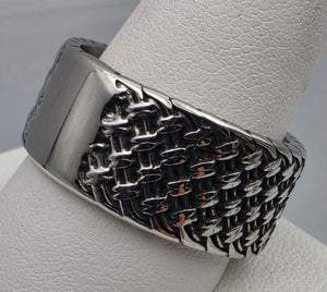 Stainless Steel Textured Band Ring Size 11.5