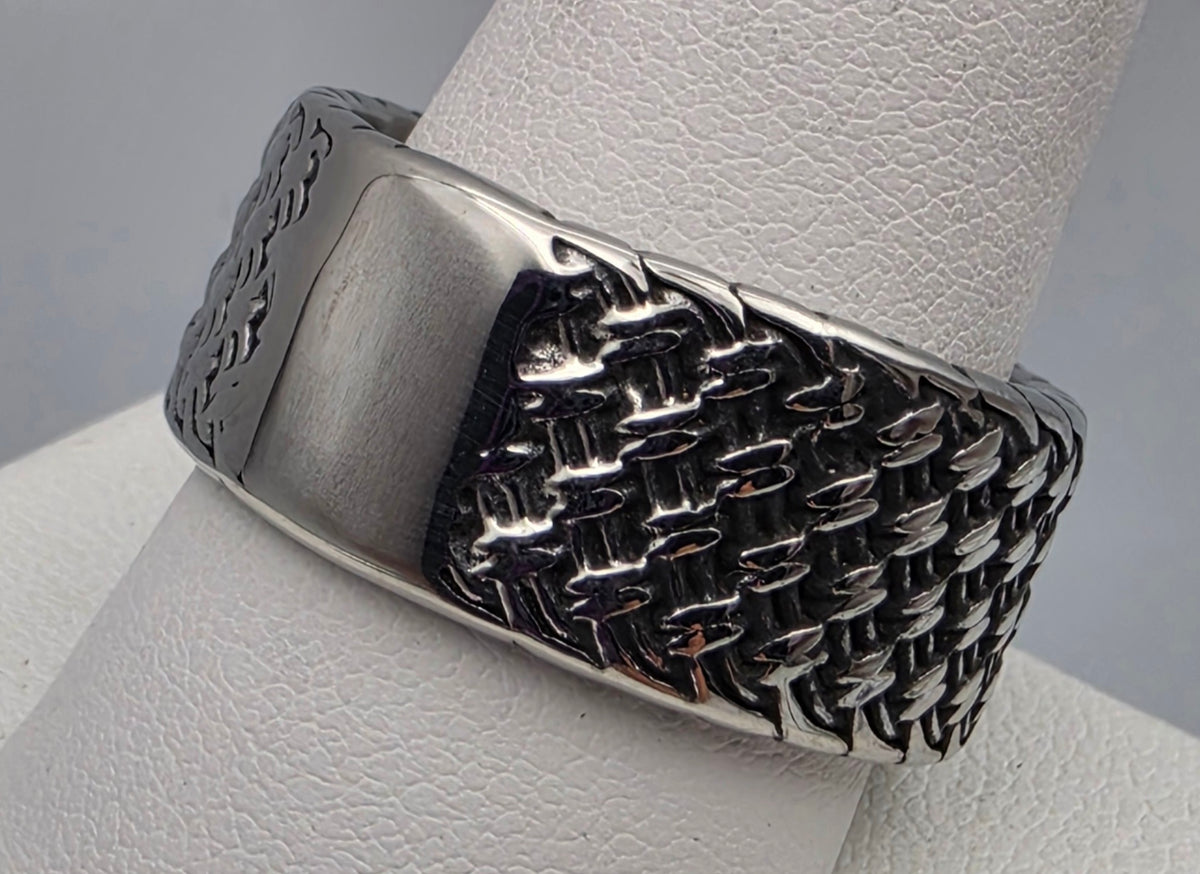 Stainless Steel Textured Band Ring Size 11.5