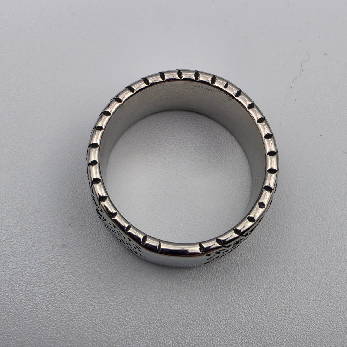 Stainless Steel Textured Band Ring Size 11.5
