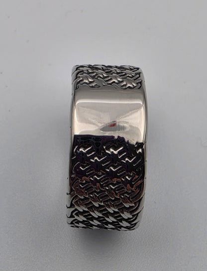 Stainless Steel Textured Band Ring Size 11.5