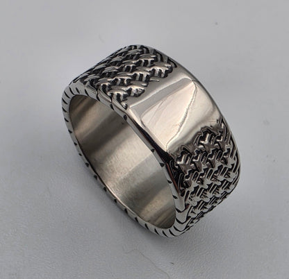 Stainless Steel Textured Band Ring Size 11.5