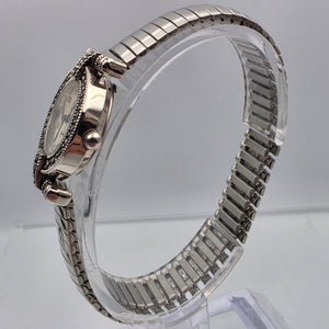 CACHÈ Silver Tone/Marcasite Stretch/Expandable Band Watch