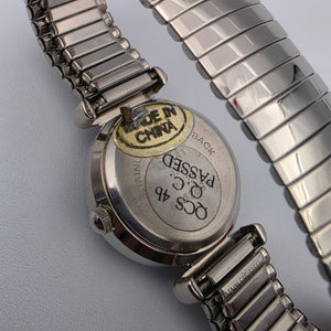 CACHÈ Silver Tone/Marcasite Stretch/Expandable Band Watch