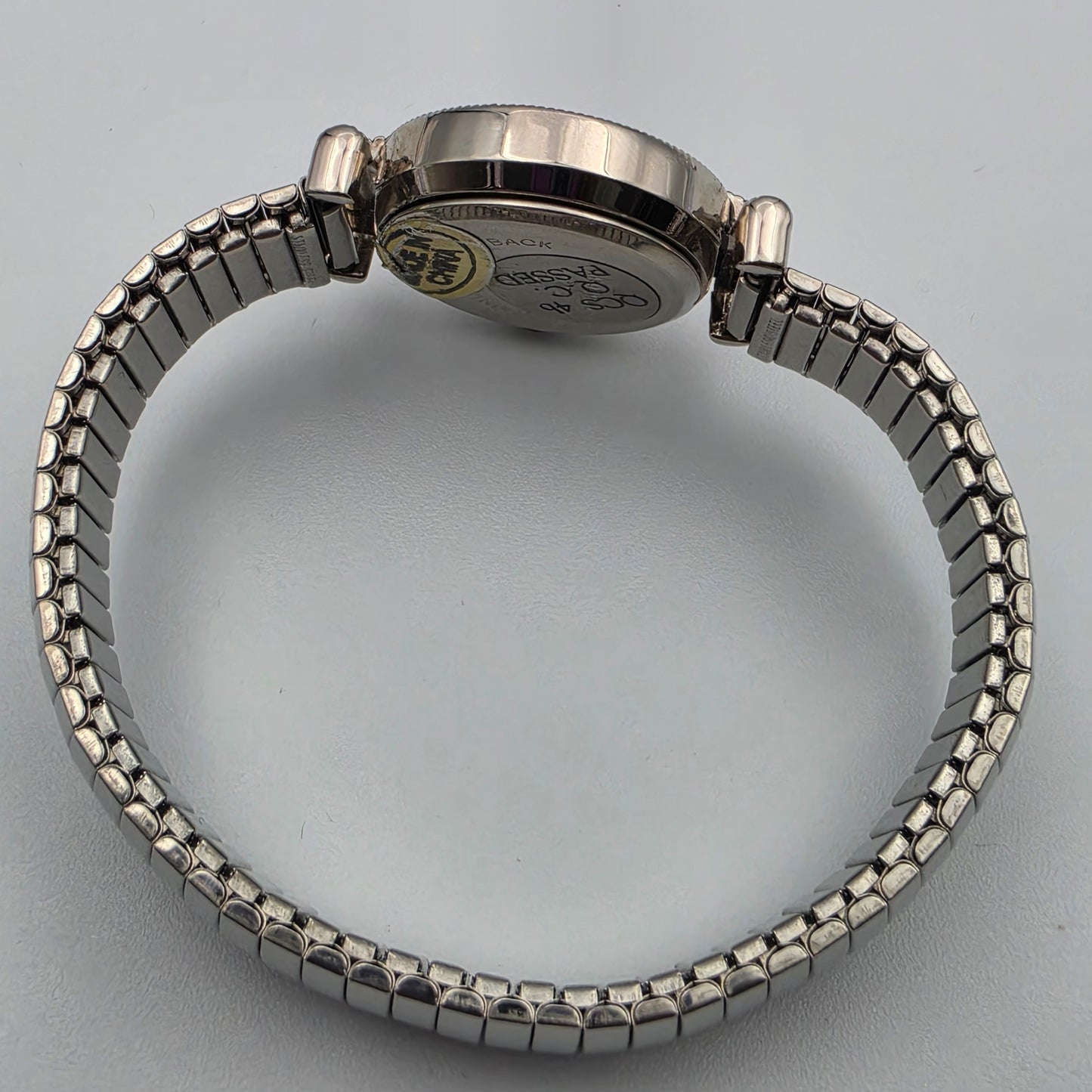 CACHÈ Silver Tone/Marcasite Stretch/Expandable Band Watch