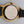 Faux Gold Coin/Black Leather Band Watch