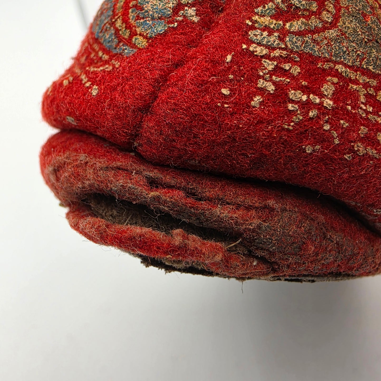 Red Felted Wool/Gold Painted Vintage 1930's-1940's Childs Christmas House Slippers