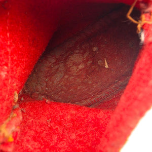 Red Felted Wool/Gold Painted Vintage 1930's-1940's Childs Christmas House Slippers