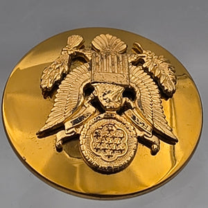 WWII US ARMY Gold Tone Enlisted Service Visor/Hat Cap Front Emblem