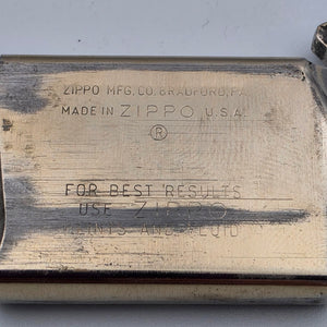 1976 ZIPPO Vintage Two Tone Gold Flame Design/Engraved/Flip Top/Windproof Lighter