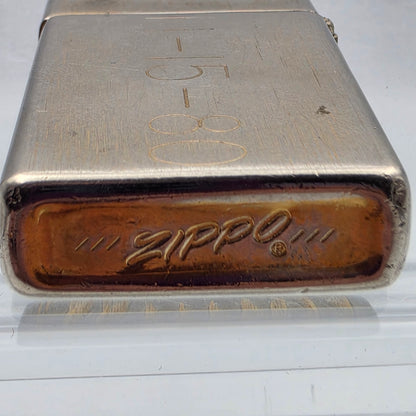 1976 ZIPPO Vintage Two Tone Gold Flame Design/Engraved/Flip Top/Windproof Lighter