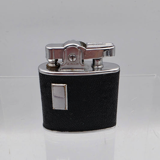 Black Leather Wrapped Ronson Standard Petrol Vintage 1930's-1940's Lighter