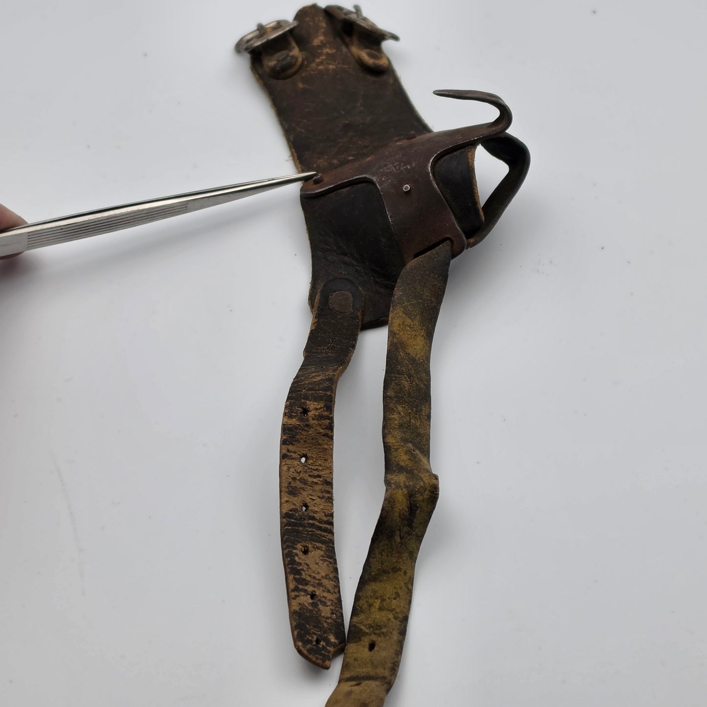 BOSS Leather/Metal Antiques Early 1900's Corn Husker