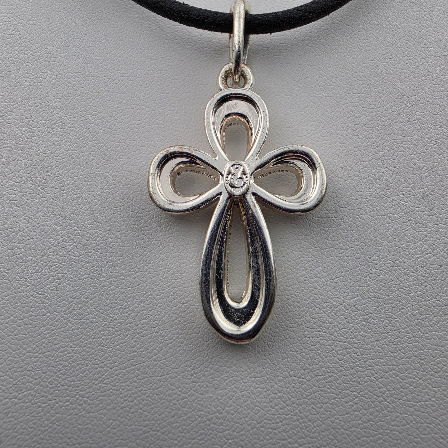 PREMIER DESIGNS Silver Tone/Crystal Rhinestone Looped Cross Pendant