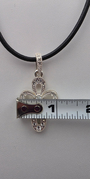 PREMIER DESIGNS Silver Tone/Crystal Rhinestone Looped Cross Pendant