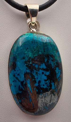 Shattukite/Sterling Silver Oval Statement Pendant