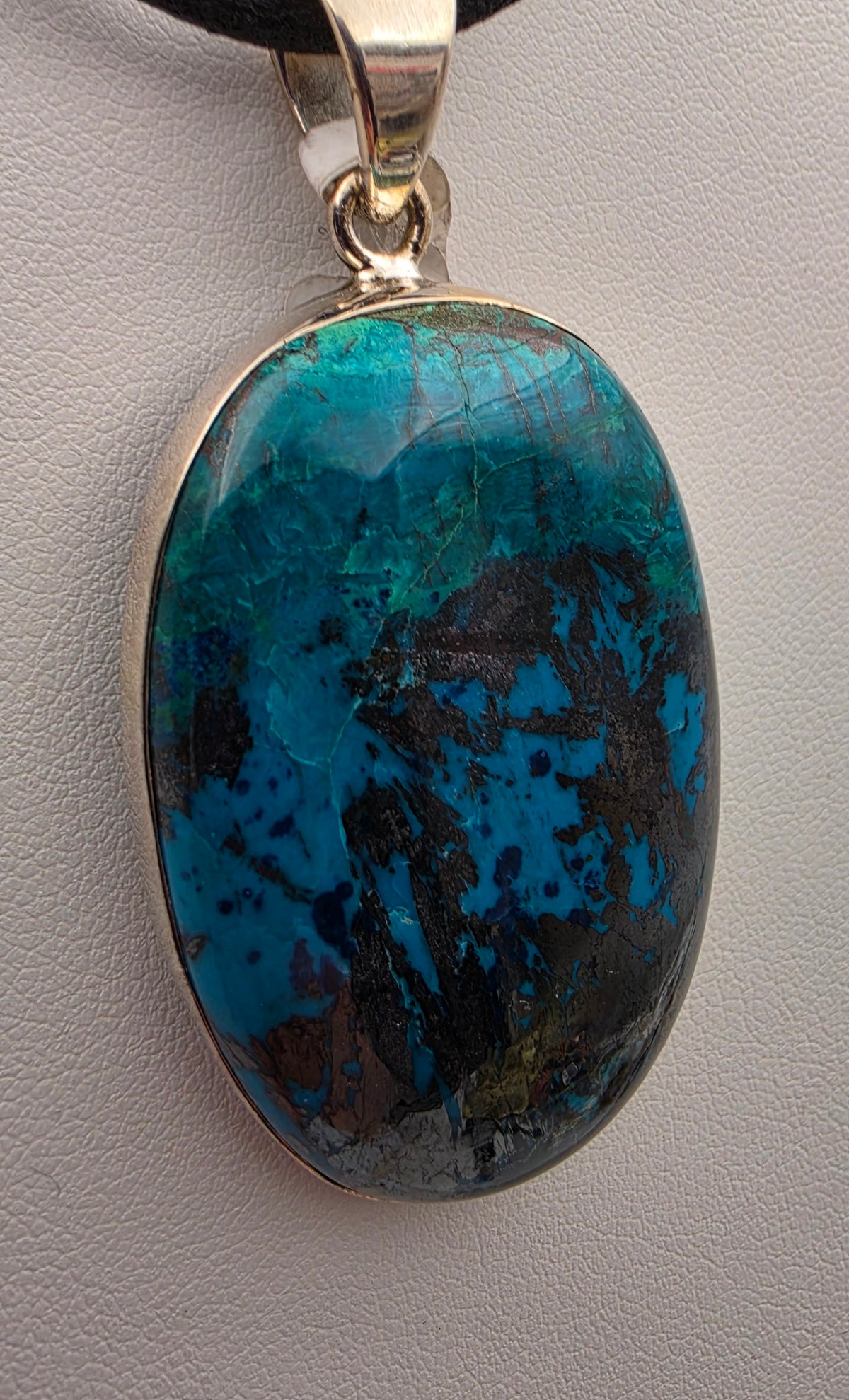 Shattukite/Sterling Silver Oval Statement Pendant