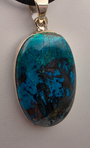 Shattukite/Sterling Silver Oval Statement Pendant